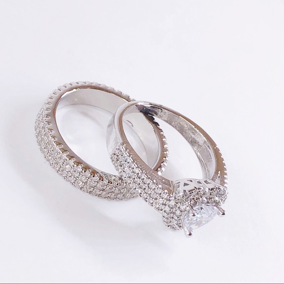 S925 luxury heart shape ring set - Picture 7 of 9